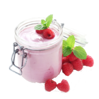 Joghurt mit Himbeeren