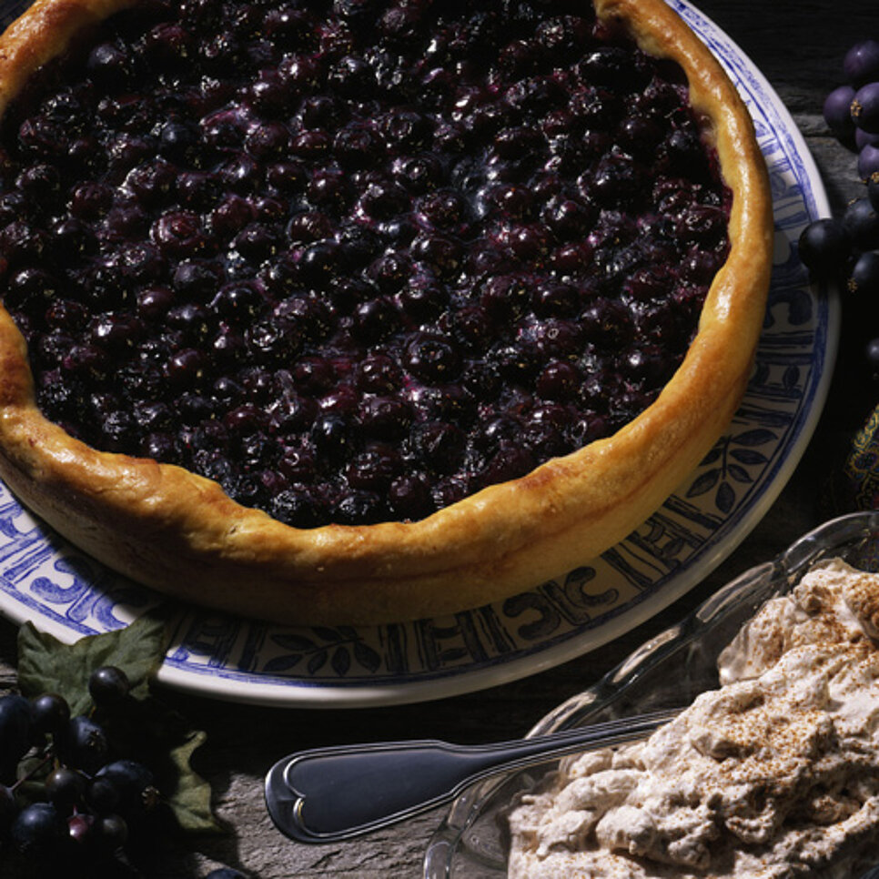 Blaubeertorte mit Zimtsahne