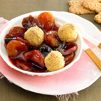 Spekulatius Knödel zu Backobst